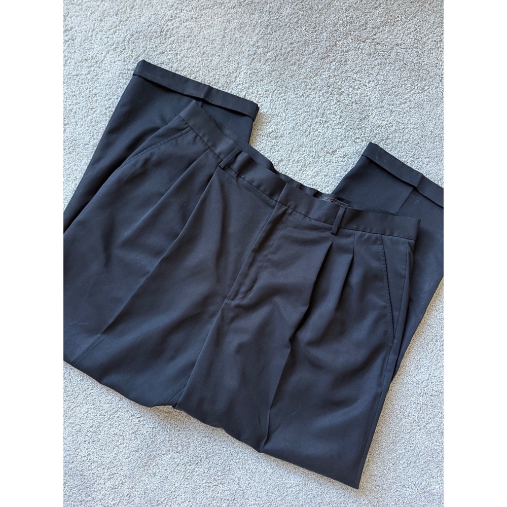 Greg‎ Norman Men's Golf/Dress Pants Black Size 40x30 Pockets Belt Loop Zip Clap